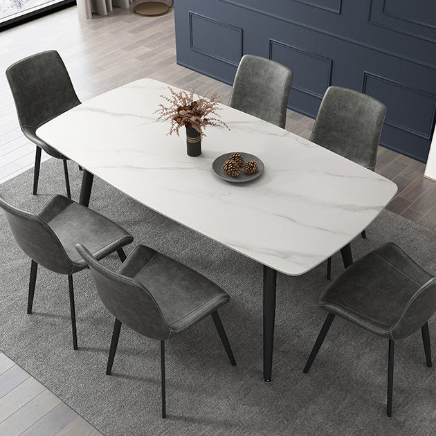 Muebles para el hogar de piedra de comedor de estilo contemporáneo de 4 pies con pierna de metal