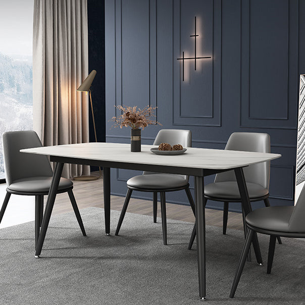 Muebles para el hogar de piedra de comedor de estilo contemporáneo de 4 pies con pierna de metal