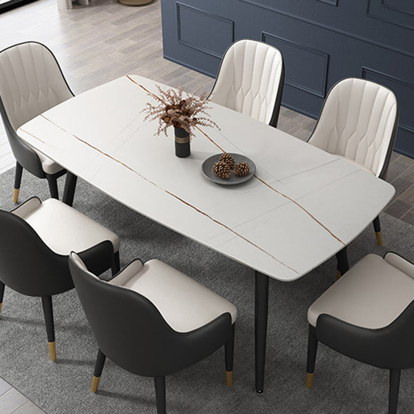 Muebles para el hogar de piedra de comedor de estilo contemporáneo de 4 pies con pierna de metal