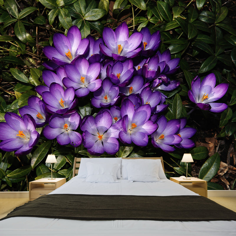 Modern Saffron Mural Wallpaper Stain Resistant Wall Covering for Living Room