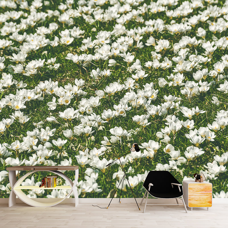 Modern Saffron Mural Wallpaper Stain Resistant Wall Covering for Living Room