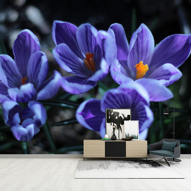 Modern Saffron Mural Wallpaper Stain Resistant Wall Covering for Living Room