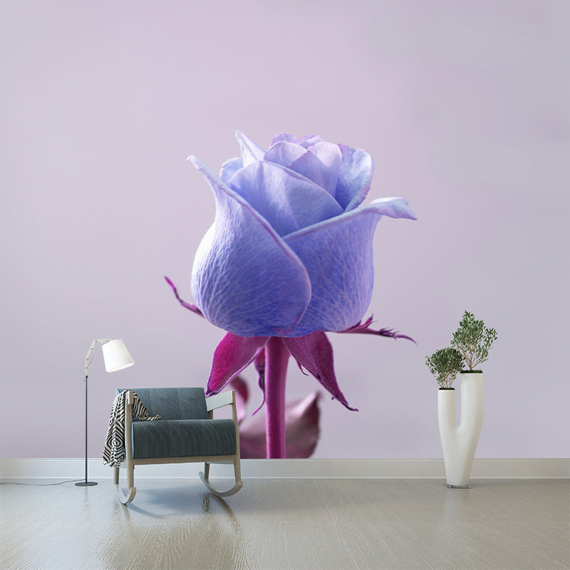 Modern Rose Mural Wallpaper Stain Resistant Wall Covering for Living Room