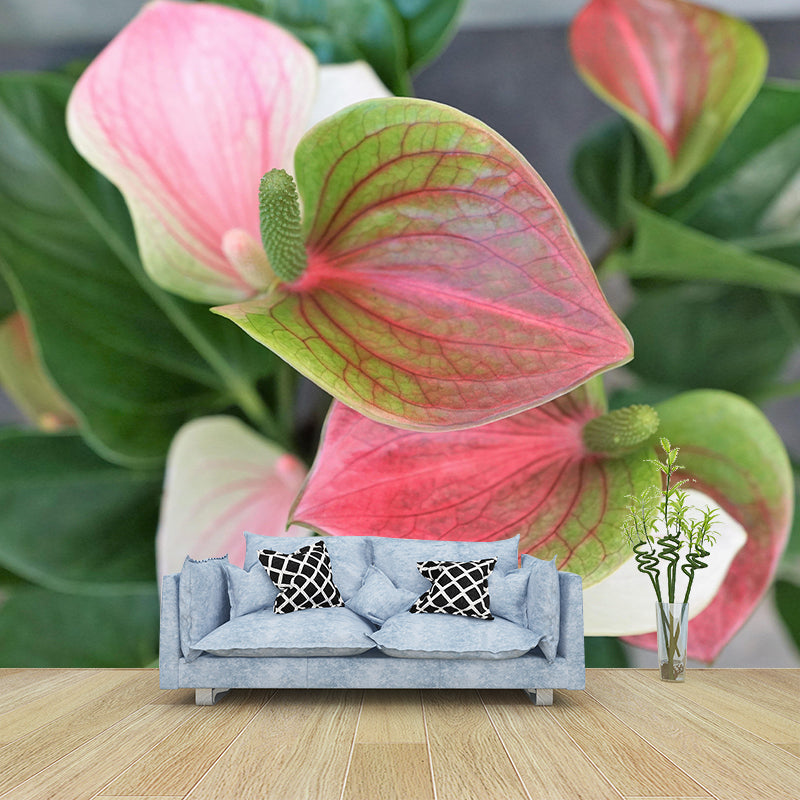 Modern Calla Lily Mural Wallpaper Stain Resistant Wall Covering for Room