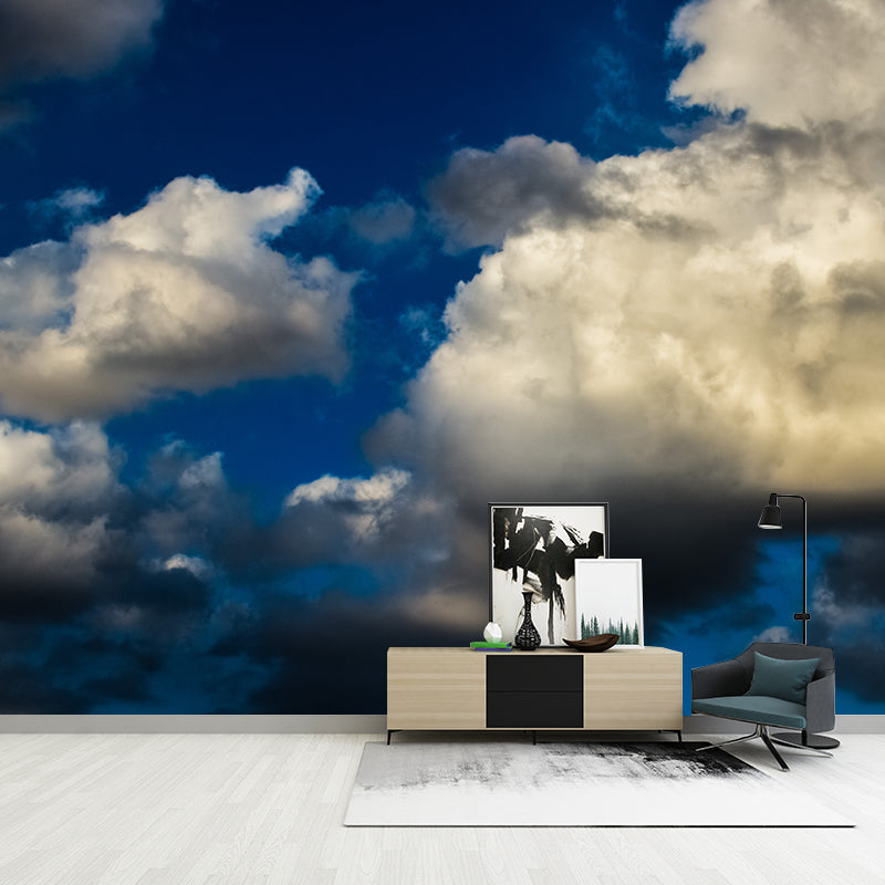 Sky Moisture Resistant Wall Covering for Bedroom, Custom Size Available