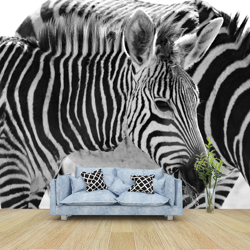 Black and White Zebra Wall Covering for Home Wall Decor, Water Resistant