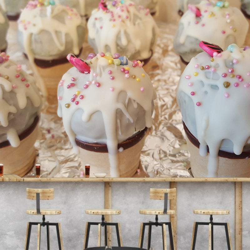 Customized Dessert Wall Mural Mildew Resistant Wallpaper for Commerce Shop