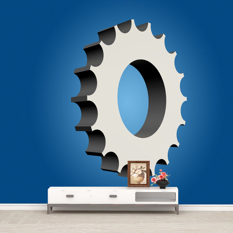 Metal Gear Moisture Resistant Wall Mural Removable Wallpaper for Living Room