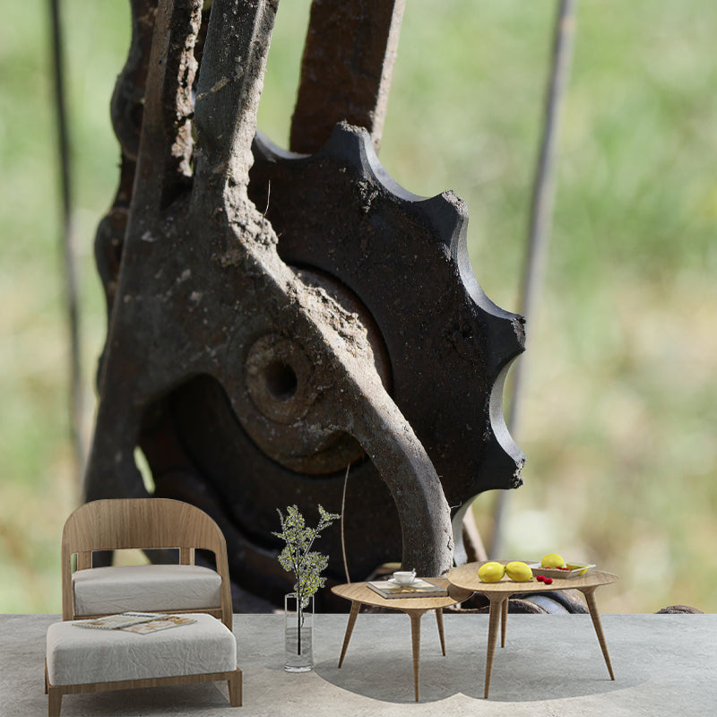 Metal Gear Wall Mural Removable Wallpaper for Living Room Decor, Water Resistant