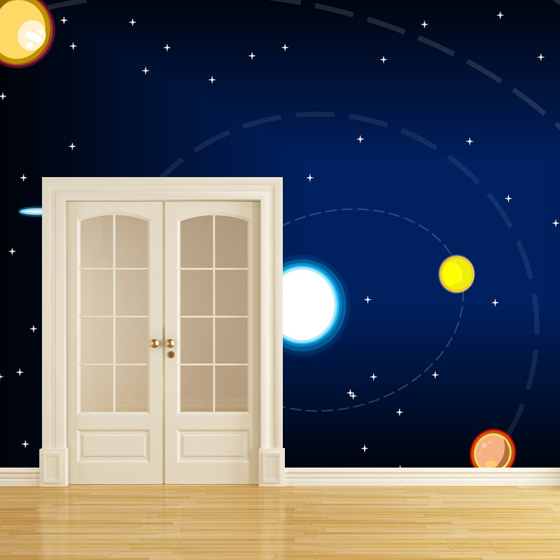 Cosmic Illustration Mural Decal Eco-friendly Wallpaper for Children's Bedroom