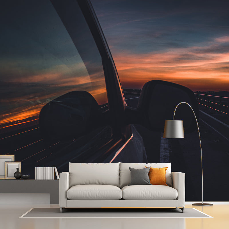 Car Transportation Mural Stain Resistant Living Room Wall Decor, Made to Measure