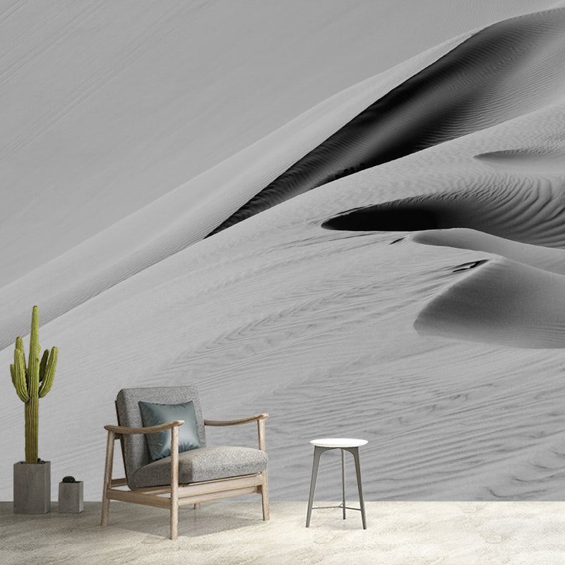 Grey Desert View Mural Stain Resistant Dining Room Wall Decor, Made to Measure