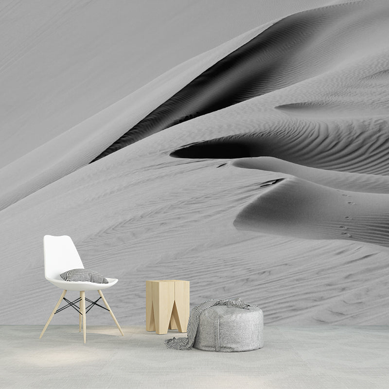 Grey Desert View Mural Stain Resistant Dining Room Wall Decor, Made to Measure