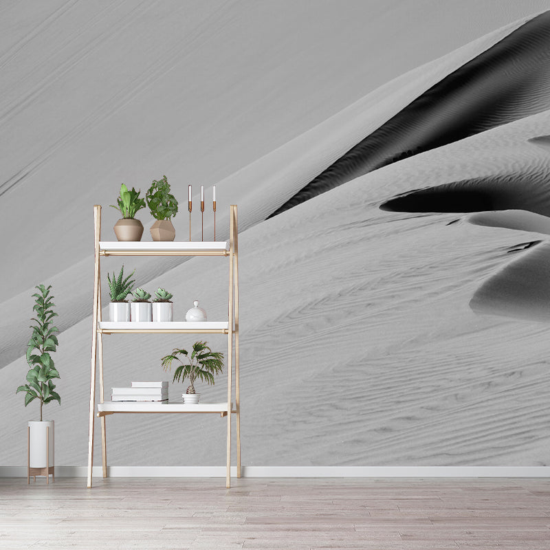 Grey Desert View Mural Stain Resistant Dining Room Wall Decor, Made to Measure