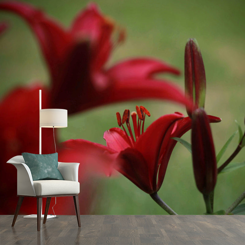 Beautiful Lily Mural Stain Resistant Dining Room Wall Decor, Made to Measure