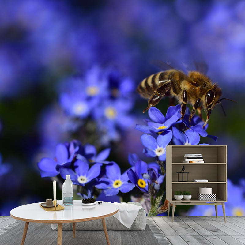 Forget Me Not Mural Personalized Size Wall Covering for Sleeping Room