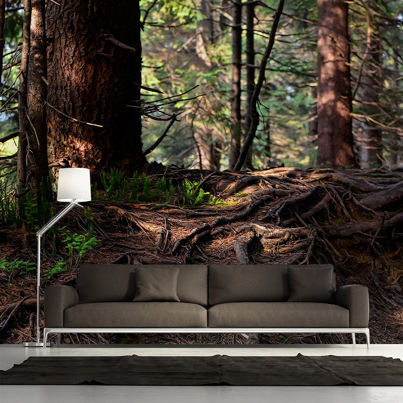 Contemporary Forest Wall Mural Environment Friendly Wallpaper for Bedroom