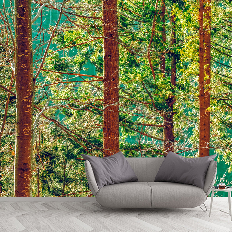 Customized Forest Mural Wall Covering Decorative Mildew Resistant for Bedroom
