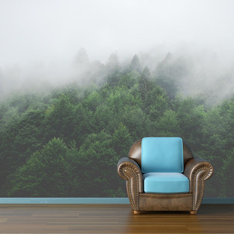 Photography Forest Mural Wallpaper for Room Wall Covering in Soft Color