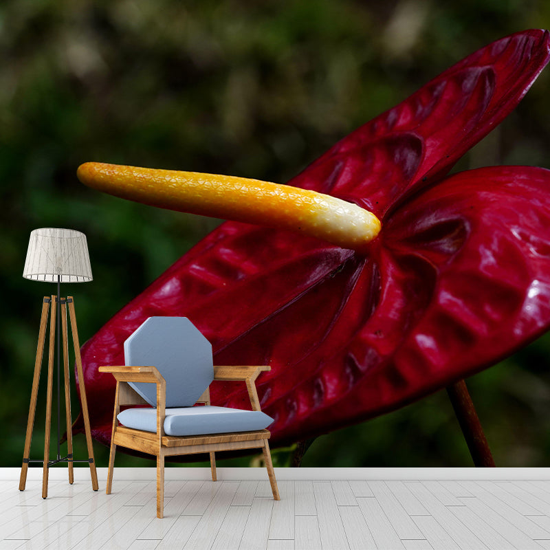 Customized Anthurium Mural Wall Covering Decorative Mildew Resistant for Living Room