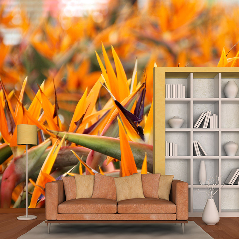 Bird of Paradise Flower Mural Wall Covering Decorative Mildew Resistant for Living Room