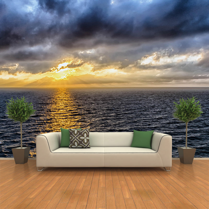 Sea Mural Wall Covering Decorative Mildew Resistant for Bathroom