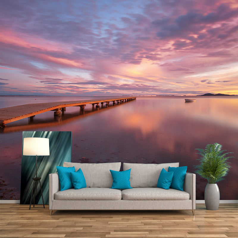 Sea Mural Wall Covering Decorative Mildew Resistant for Bathroom