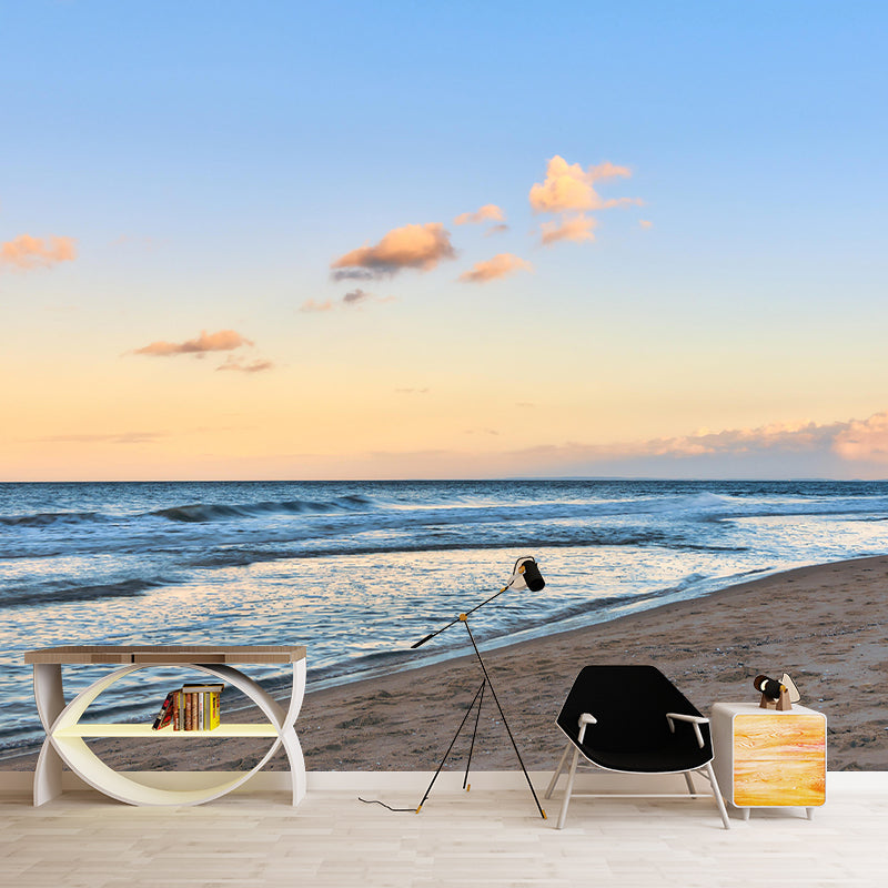 Sea Mural Wall Covering Decorative Mildew Resistant for Bathroom