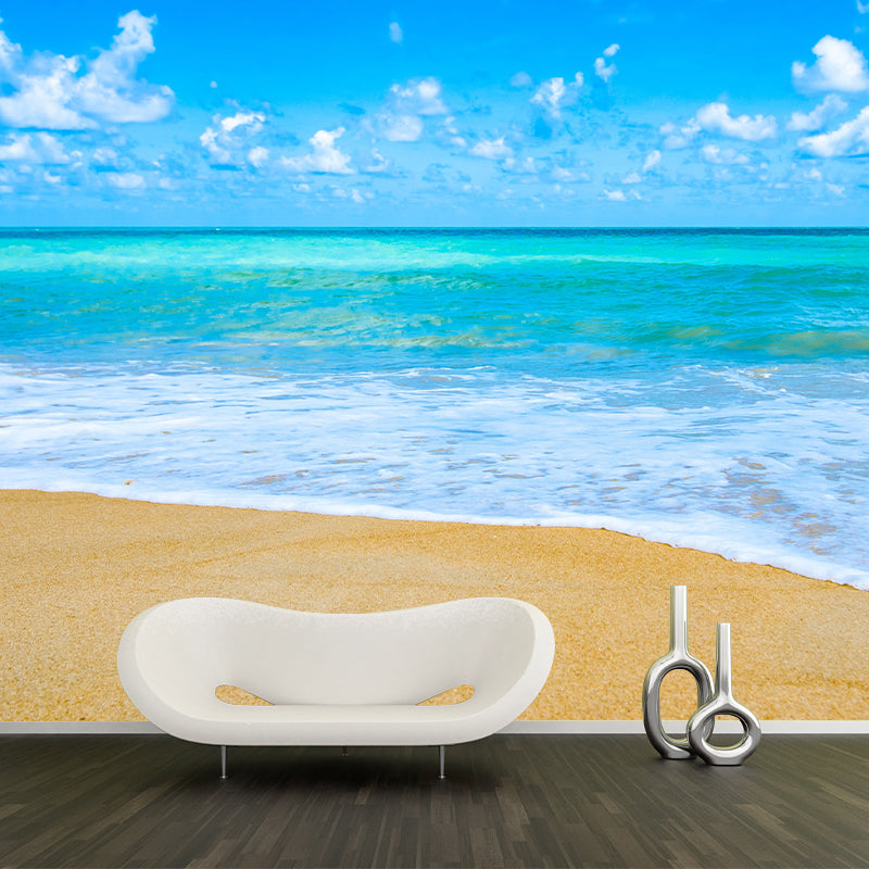 Contemporary Sea Wall Mural Environment Friendly Wallpaper for Sitting Room