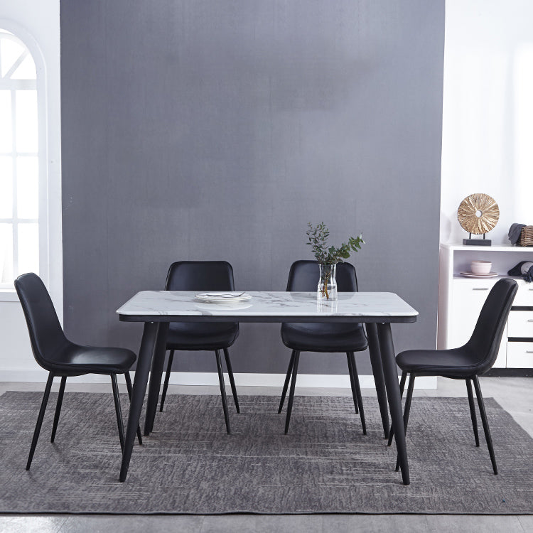 Moderne stijl faux lederen stoelen stevige achterste dinerkant -stoel voor thuisgebruik