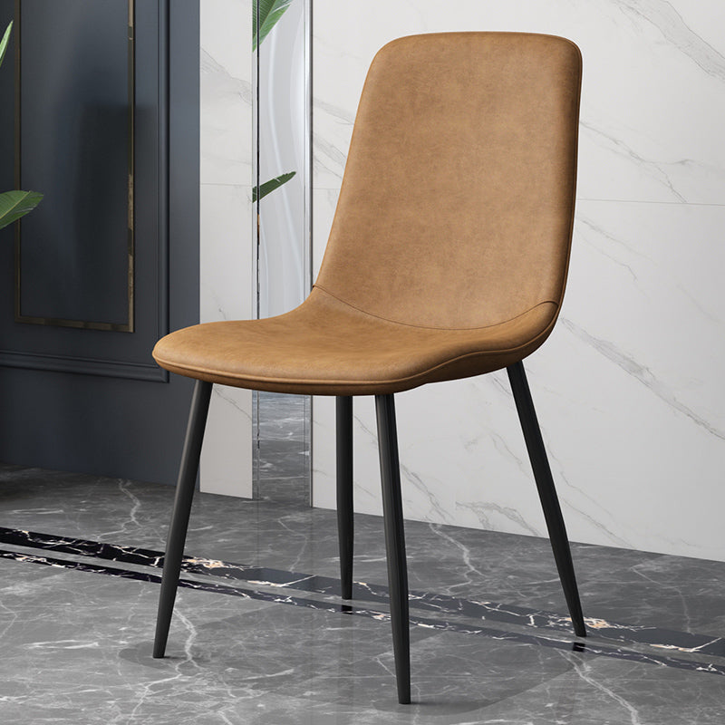 Moderne stijl faux lederen stoelen stevige achterste dinerkant -stoel voor thuisgebruik