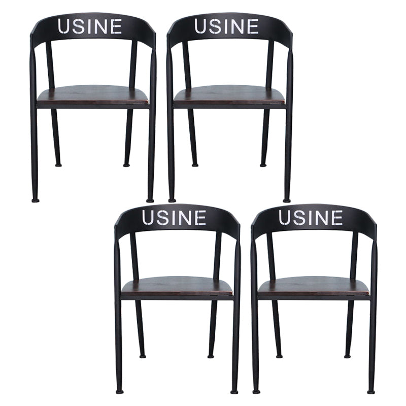 Chaise de salle à manger industrielle 21 '' Plaide latéral à dos ouvert de largeur avec des jambes en métal pour un usage domestique