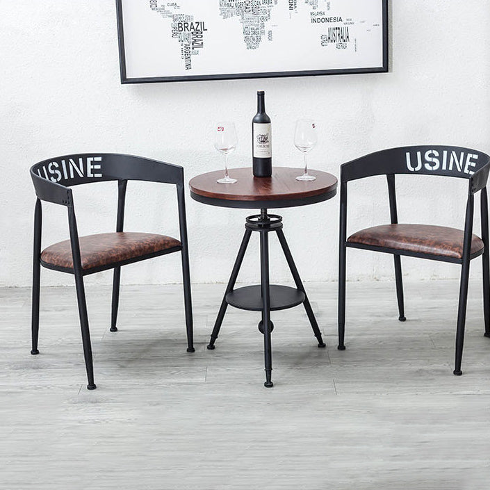 Chaise de salle à manger industrielle 21 '' Plaide latéral à dos ouvert de largeur avec des jambes en métal pour un usage domestique