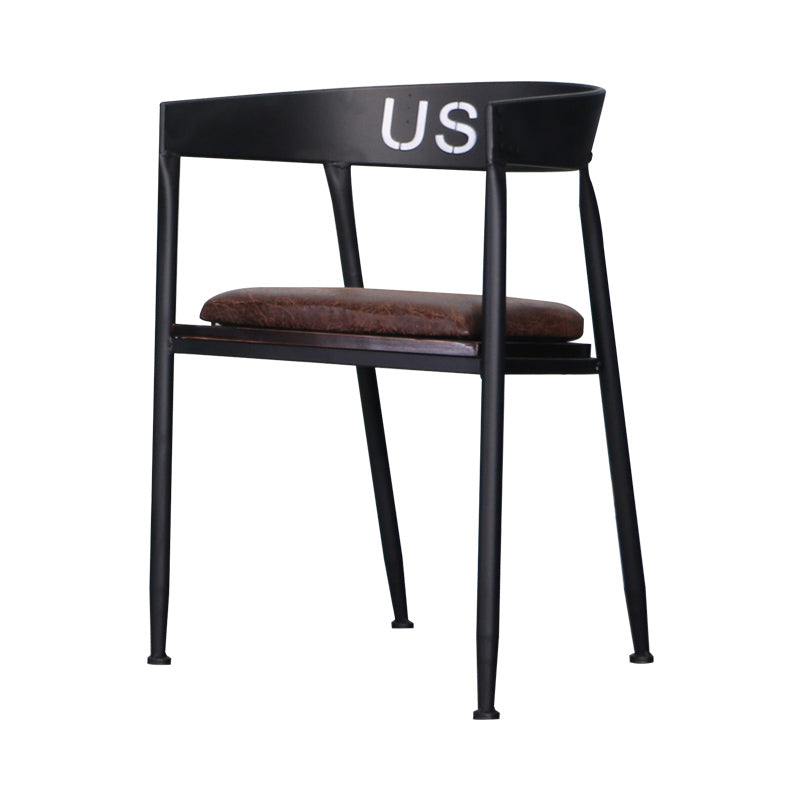 Chaise de salle à manger industrielle 21 '' Plaide latéral à dos ouvert de largeur avec des jambes en métal pour un usage domestique