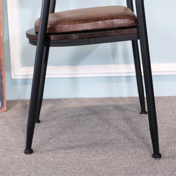 Chaise de salle à manger industrielle 21 '' Plaide latéral à dos ouvert de largeur avec des jambes en métal pour un usage domestique