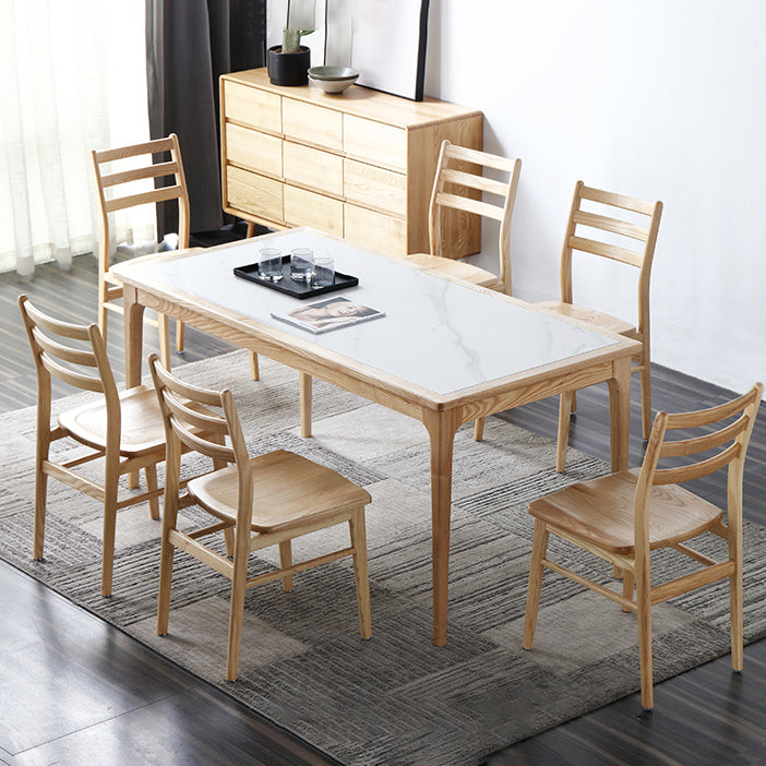 Chaise arrière contemporaine de 18 '' Wide Wood Dining Claid Back pour usage à domicile