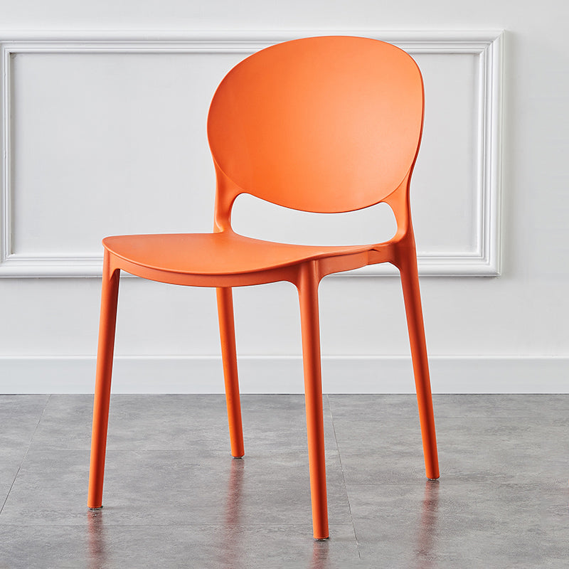 Plastic Contemporary Dining Room Chairs Matte Finish Open Back Dining Side Chairs