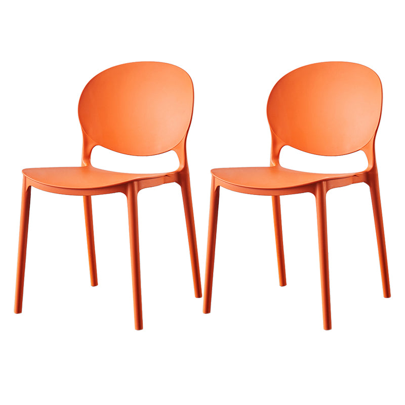 Plastic Contemporary Dining Room Chairs Matte Finish Open Back Dining Side Chairs