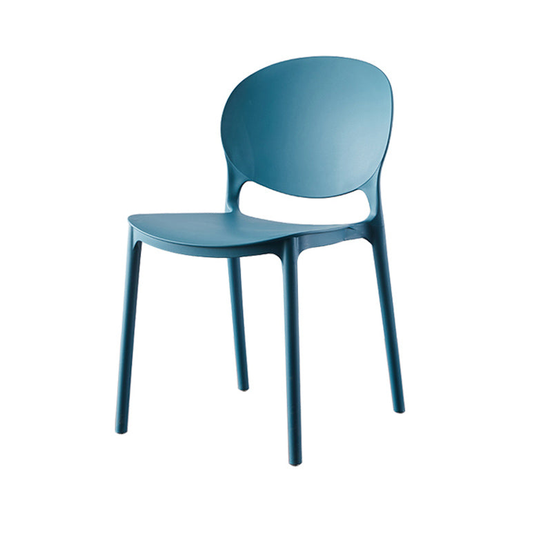 Plastic Contemporary Dining Room Chairs Matte Finish Open Back Dining Side Chairs