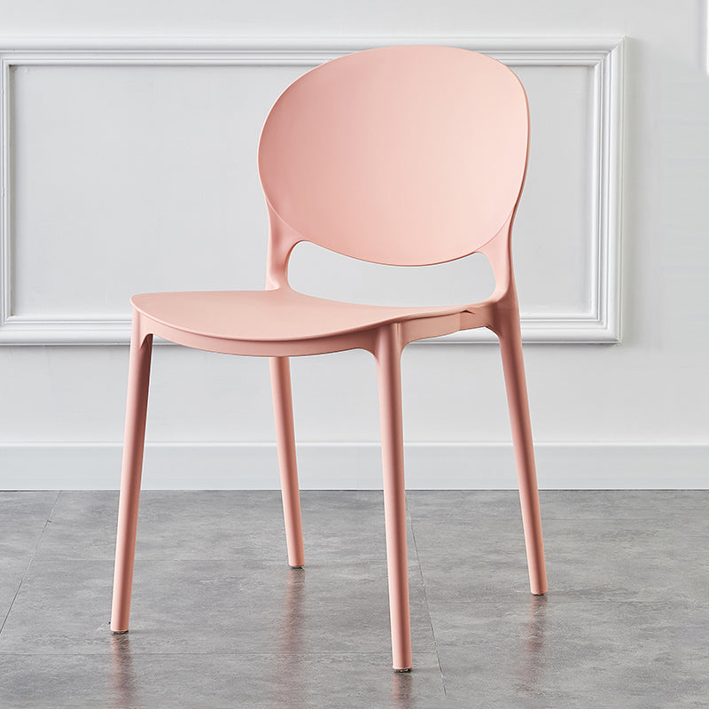 Plastic Contemporary Dining Room Chairs Matte Finish Open Back Dining Side Chairs