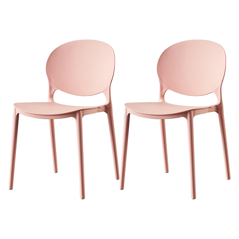 Plastic Contemporary Dining Room Chairs Matte Finish Open Back Dining Side Chairs