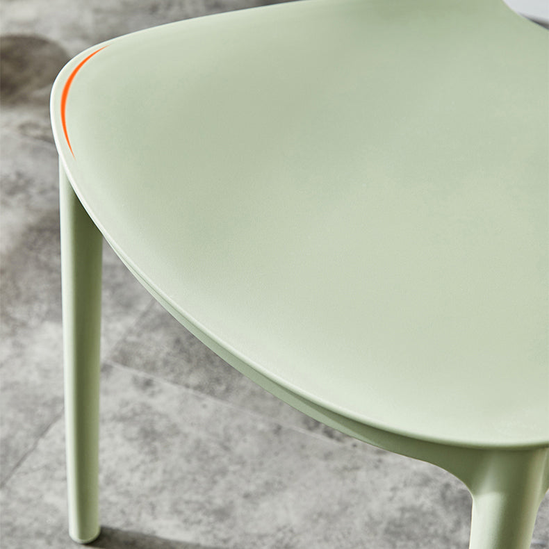 Plastic Contemporary Dining Room Chairs Matte Finish Open Back Dining Side Chairs