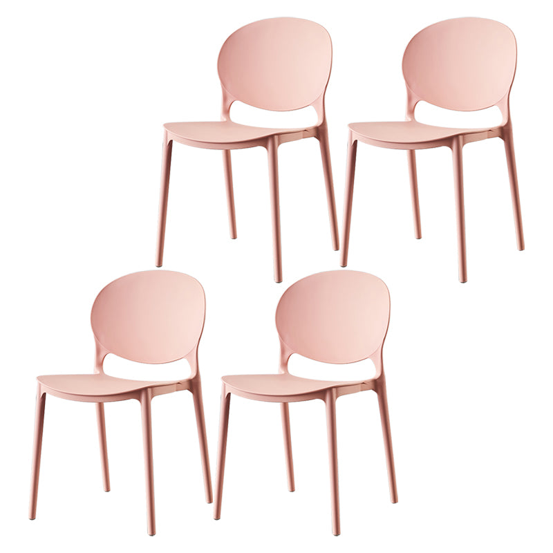 Plastic Contemporary Dining Room Chairs Matte Finish Open Back Dining Side Chairs