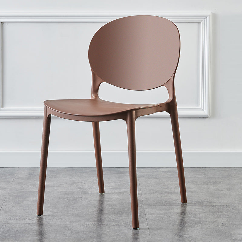 Plastic Contemporary Dining Room Chairs Matte Finish Open Back Dining Side Chairs