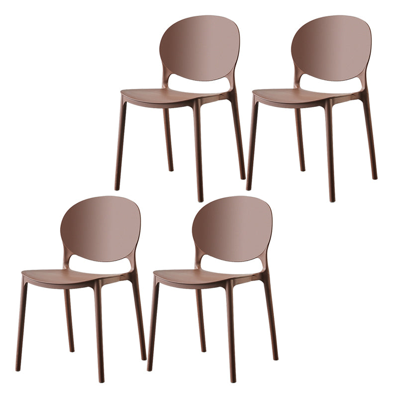 Plastic Contemporary Dining Room Chairs Matte Finish Open Back Dining Side Chairs
