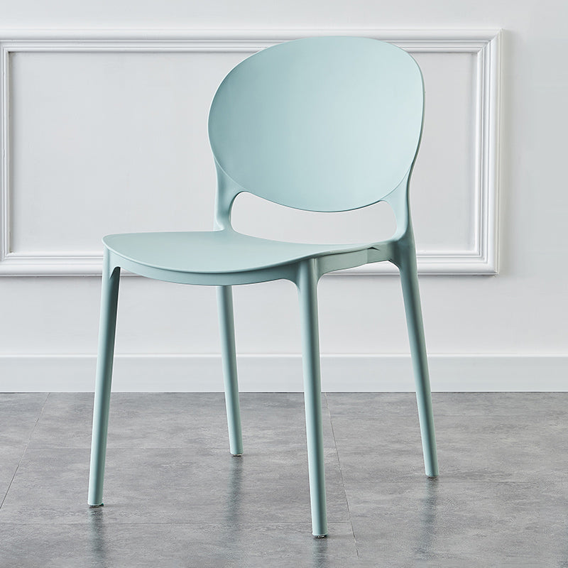 Plastic Contemporary Dining Room Chairs Matte Finish Open Back Dining Side Chairs