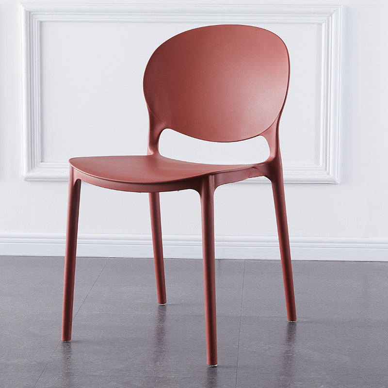 Plastic Contemporary Dining Room Chairs Matte Finish Open Back Dining Side Chairs