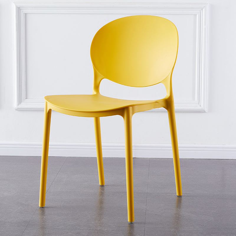 Plastic Contemporary Dining Room Chairs Matte Finish Open Back Dining Side Chairs