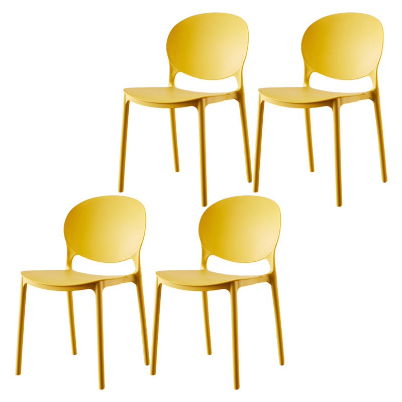 Plastic Contemporary Dining Room Chairs Matte Finish Open Back Dining Side Chairs