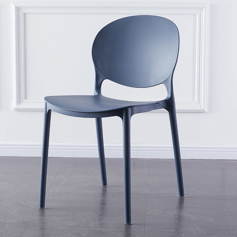 Plastic Contemporary Dining Room Chairs Matte Finish Open Back Dining Side Chairs